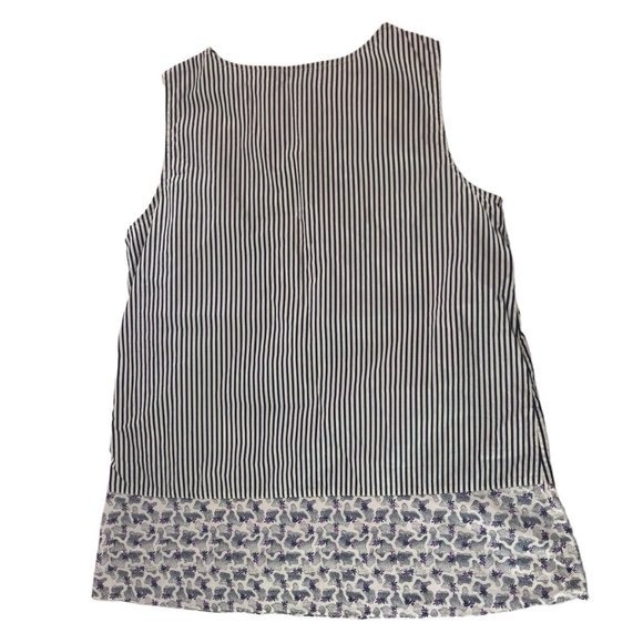 UNIQLO x SUNO.  Sleeveless Top Tank Top.  Buttons at Front. Round Neck.  Striped - Picture 12 of 15